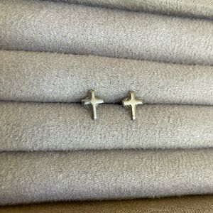 TINY CROSS POST EARRINGS